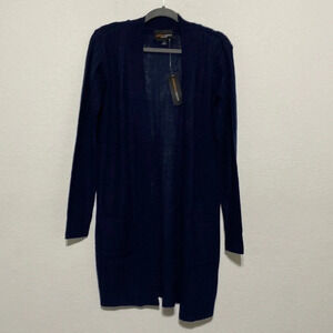 Ambiance Apparel NWT Navy Blue Cable Knit Sweater Size S